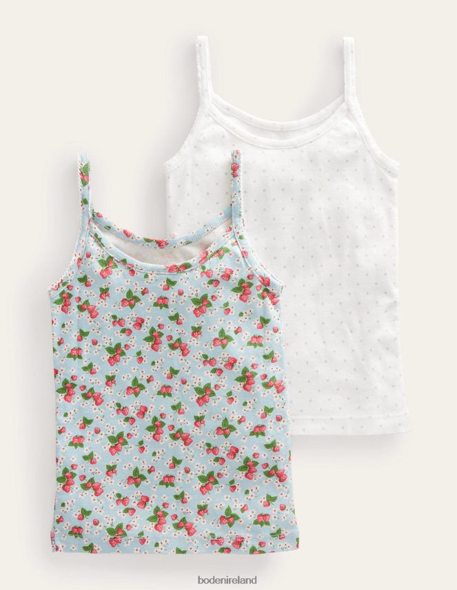 Strawberry Floral Clothing Vests 2 Pack Boden Baby L466L6563