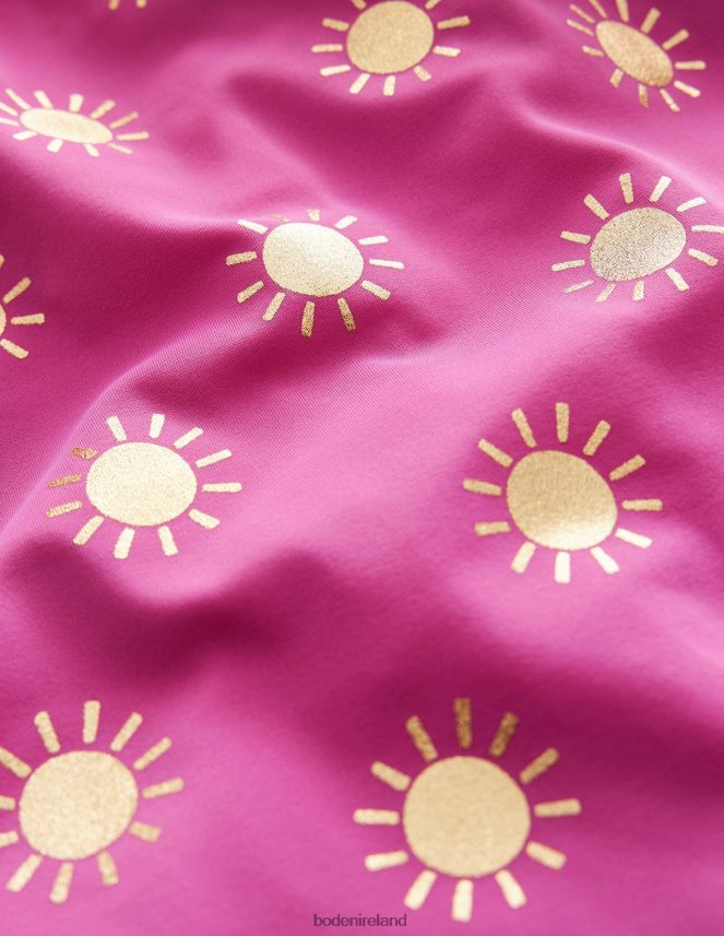 Tickled Pink Gold Foil Suns Clothing Patterned Rash Vest Boden Baby L466L63369