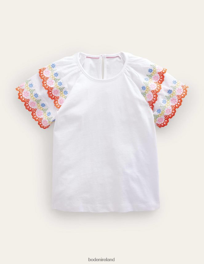 White Clothing Broderie Mix T-shirt Boden Baby L466L63329