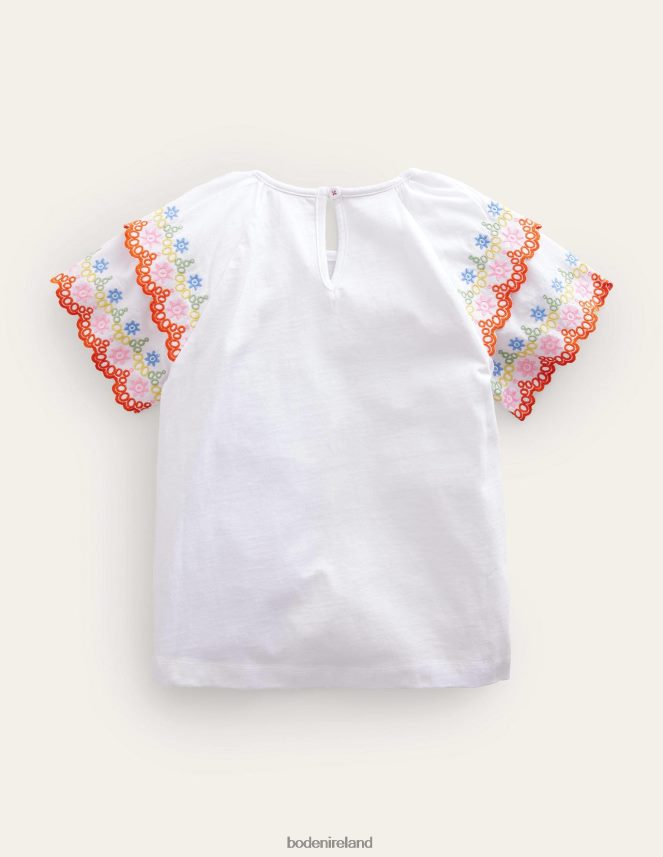 White Clothing Broderie Mix T-shirt Boden Baby L466L63329