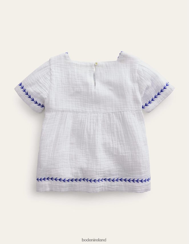 White Clothing Embroidered Trim Top Boden Baby L466L63395