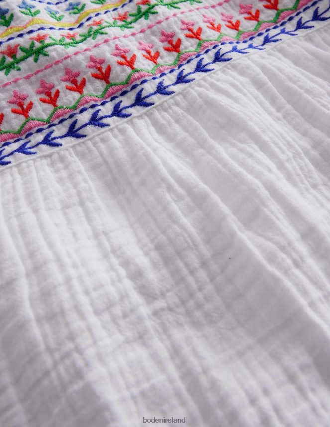White Clothing Embroidered Trim Top Boden Baby L466L63395
