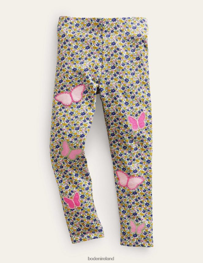 Multi Floral Butterfly Clothing Applique Leggings Boden Baby L466L6499