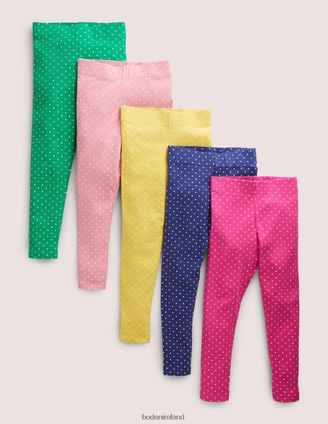 Spot Multi Clothing 5-Pack Multi-Coloured Polka Dot Leggings Boden Baby L466L6505