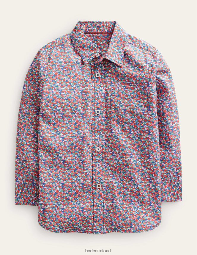 Multi Micro Floral Clothing Laundered Shirt Boden Boys L466L6889