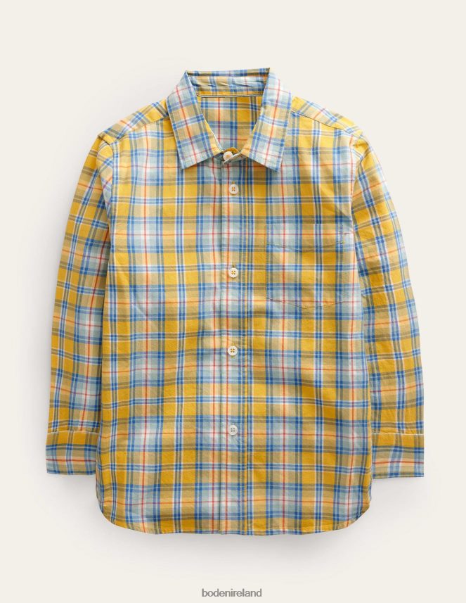 Yellow Check Clothing Laundered Shirt Boden Boys L466L6888