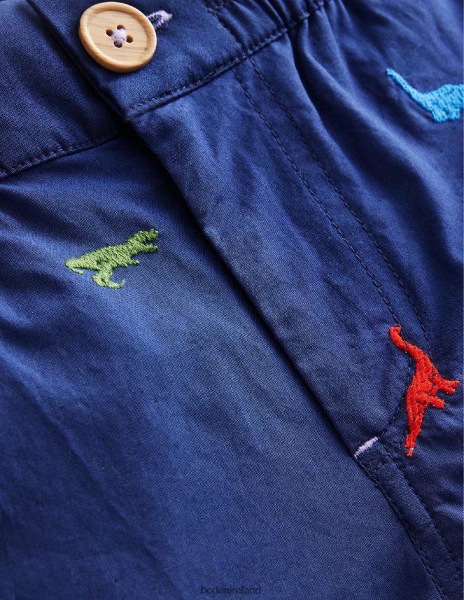 Dinosaur Embroidery Navy Clothing Smart Roll-Up Shorts Boden Boys L466L6878