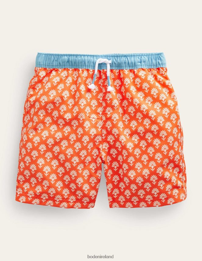 Fire Woodblock Clothing Swim Shorts Boden Boys L466L6453
