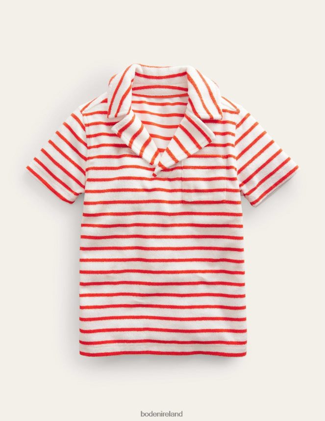 Red/White Clothing Towelling Polo Boden Boys L466L6873