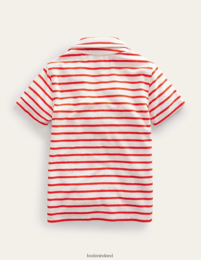 Red/White Clothing Towelling Polo Boden Boys L466L6873