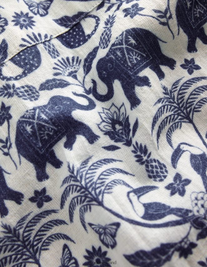 Sapphire Woodblock Tropical Clothing Border Printed Shirt Boden Boys L466L6856