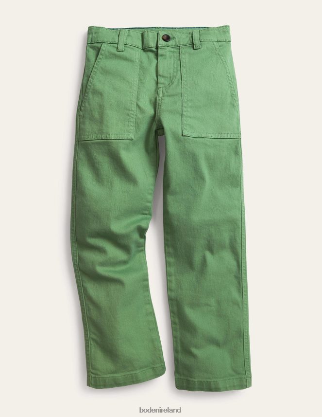 Deep Grass Green Clothing Relaxed Pocket Trousers Boden Boys L466L6903