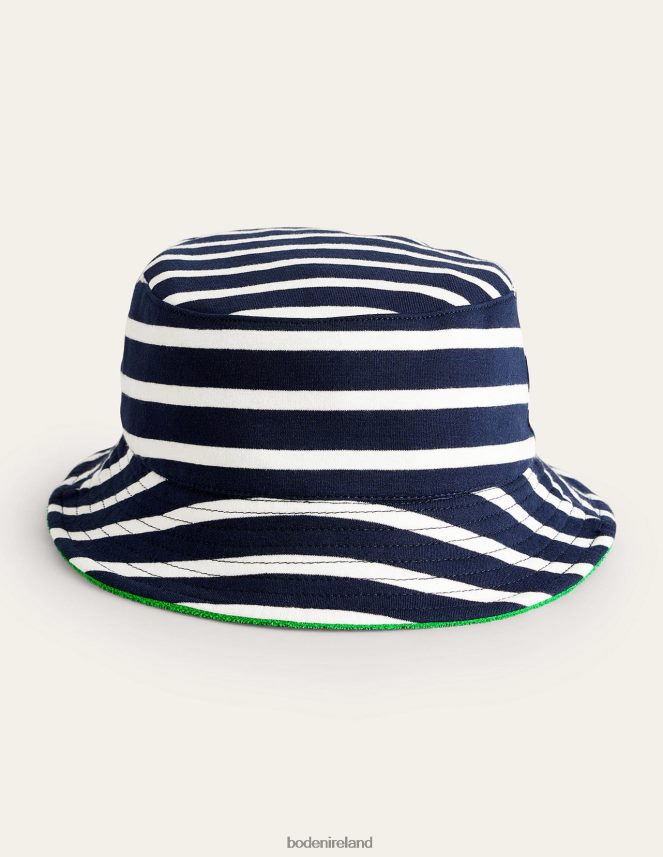 Navy Stripe Accessory Towelling Hat Boden Girls L466L63281
