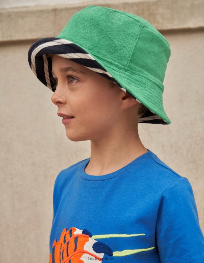 Navy Stripe Accessory Towelling Hat Boden Girls L466L63281