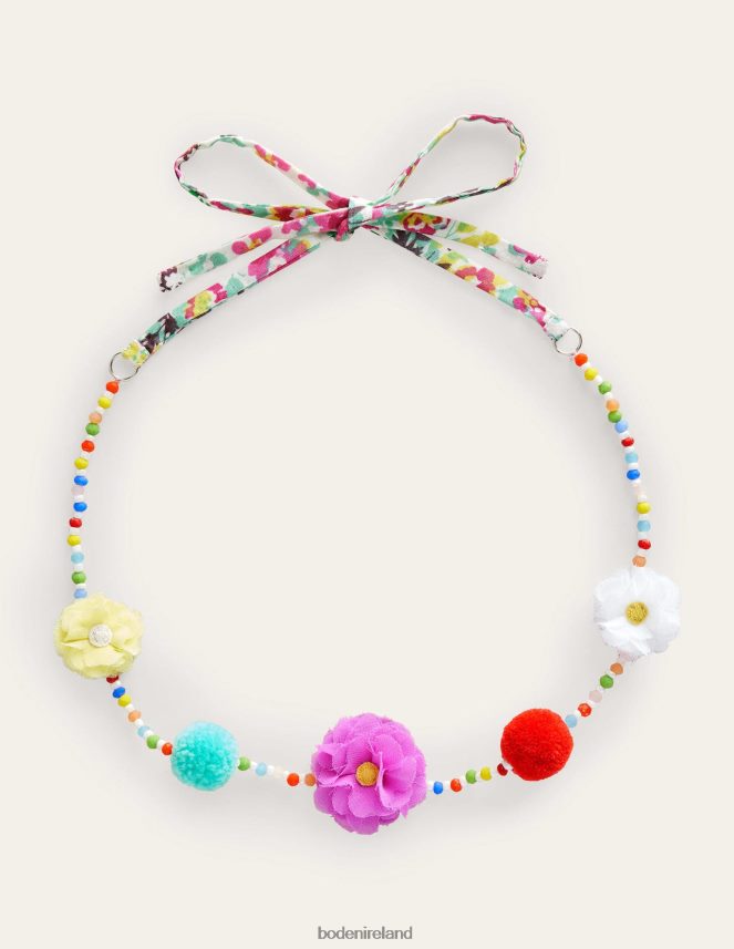 Multi Beaded Flowers Accessory Necklace Boden Girls L466L62732