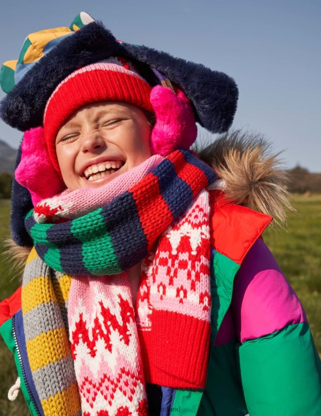 Pink Accessory Fair Isle Hat and Scarf set Boden Girls L466L62729