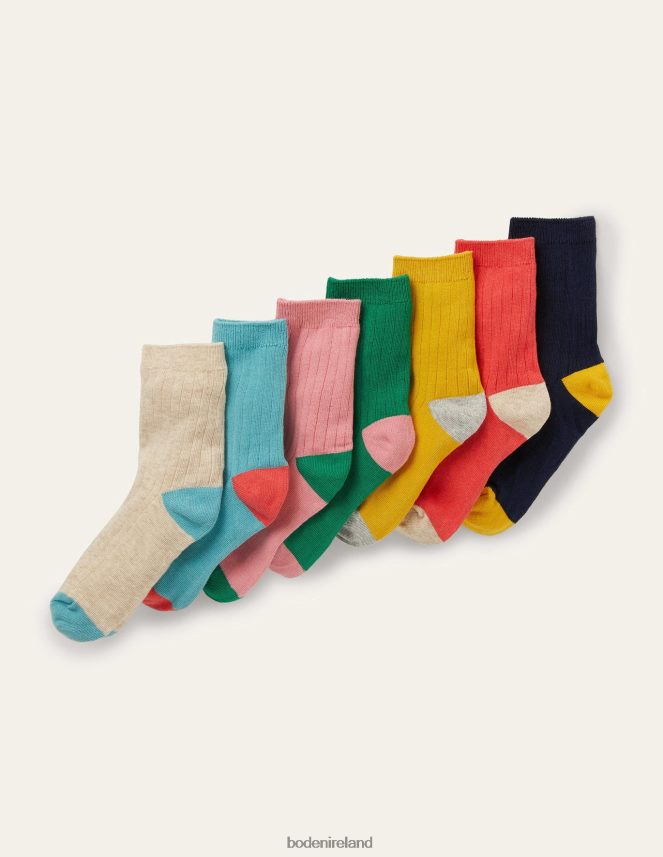 Multi Accessory Ribbed Socks 7 Pack Boden Girls L466L6839
