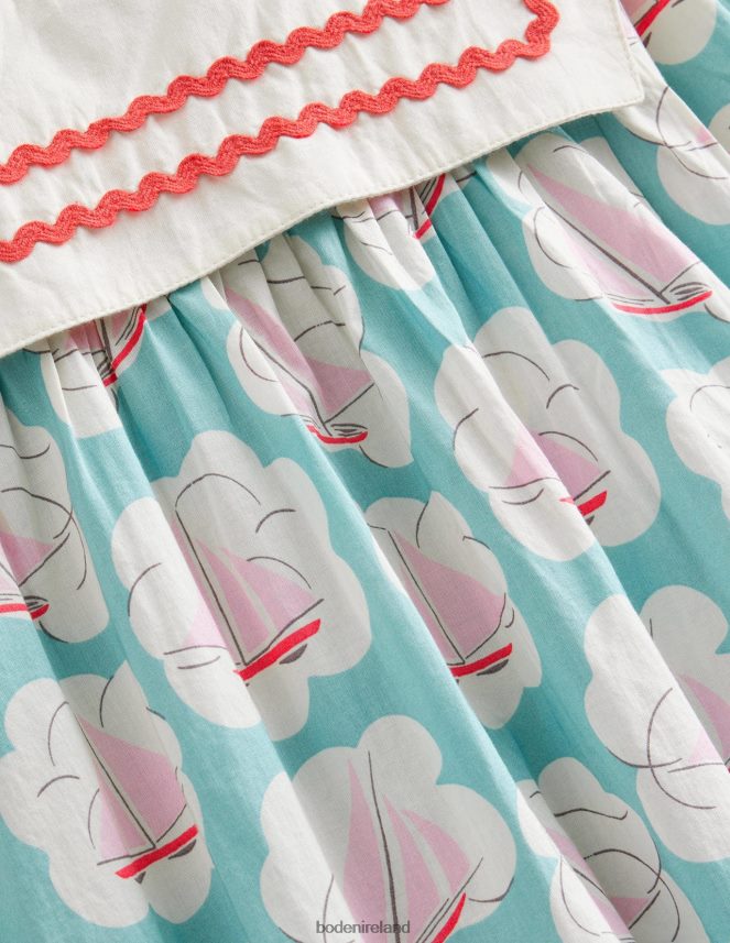 Aqua Boat Print Clothing Woven Sailor Dress Boden Girls L466L62966