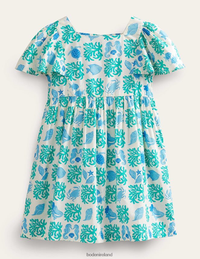 Aqua Lagoon Clothing Flutter-Sleeve Printed Dress Boden Girls L466L63227