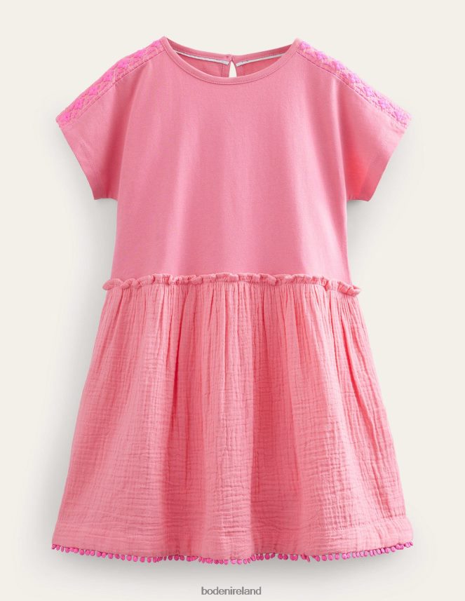 Azalea Pink Clothing Woven Mix Texture Dress Boden Girls L466L62858