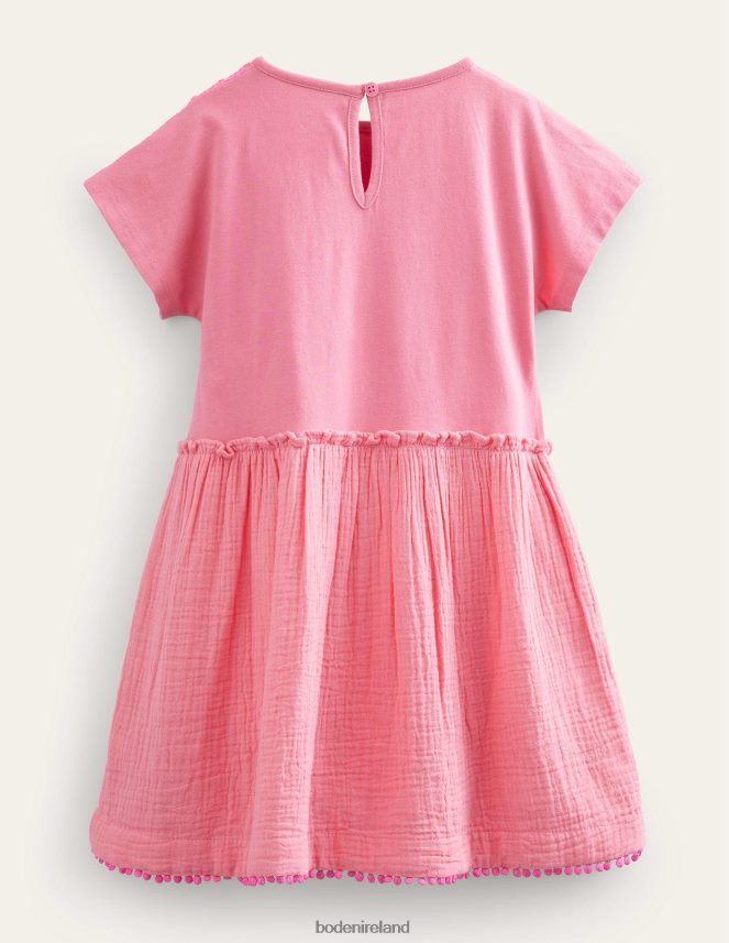 Azalea Pink Clothing Woven Mix Texture Dress Boden Girls L466L62858