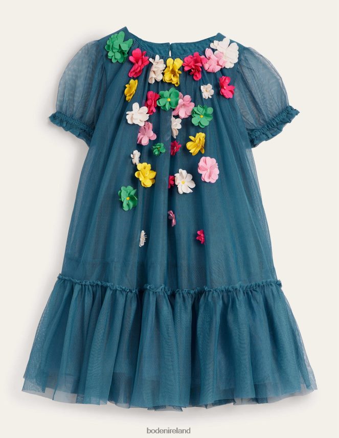 Baltic Blue Clothing A line Flutter Flower Dress Boden Girls L466L62859