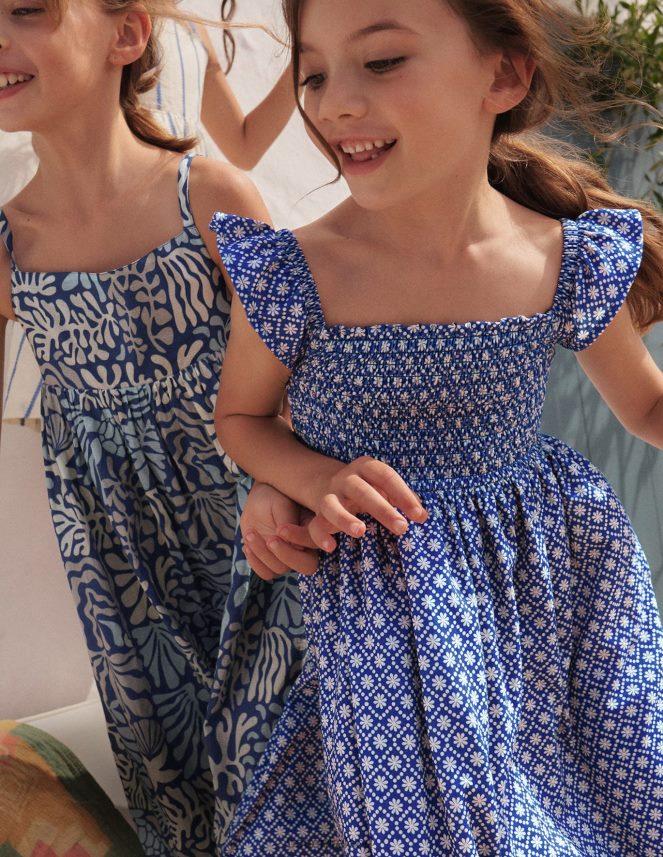 Blue Daisy Clothing Shirred Jersey Midi Dress Boden Girls L466L63208