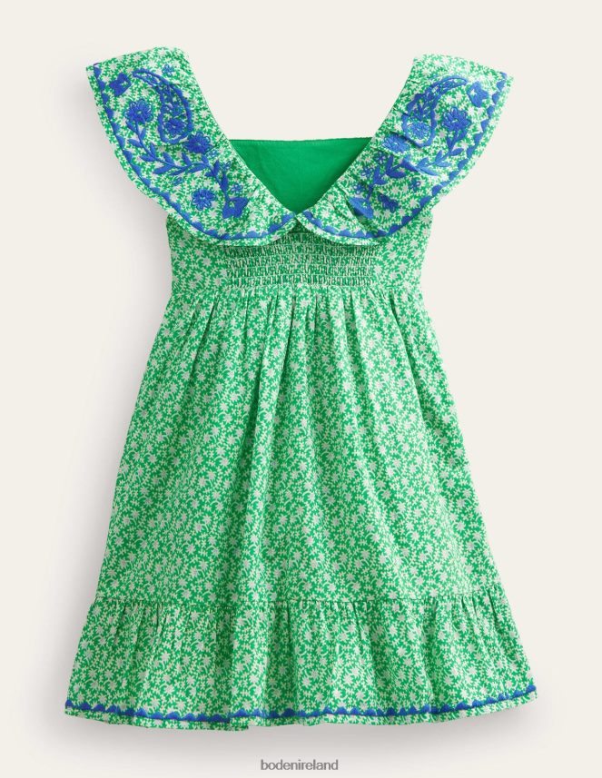 Bright Green Spring Clothing Embroidered Pinafore Dress Boden Girls L466L62785