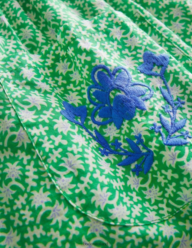Bright Green Spring Clothing Embroidered Pinafore Dress Boden Girls L466L62785