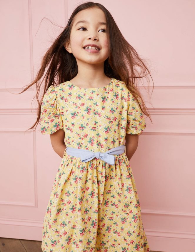 Buttercup Strawberry Ditsy Clothing Bow Tie Vintage Dress Boden Girls L466L62841