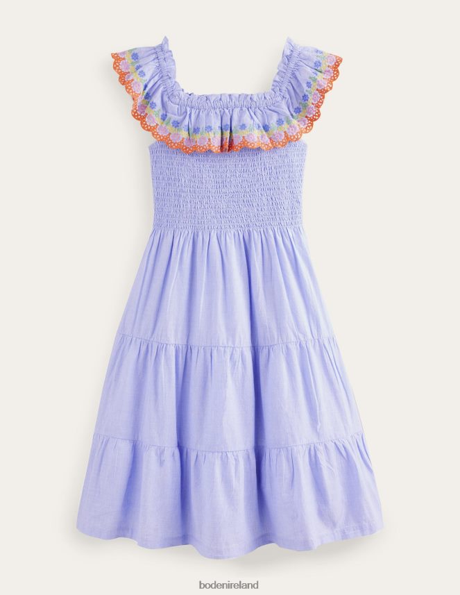 Chambray Blue Clothing Scalloped Tiered Dress Boden Girls L466L63231