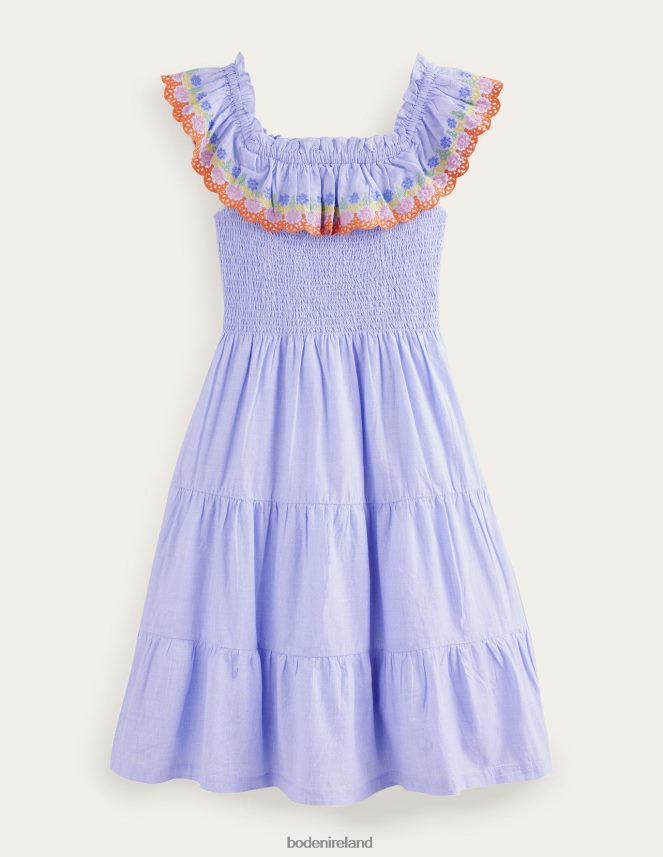 Chambray Blue Clothing Scalloped Tiered Dress Boden Girls L466L63231