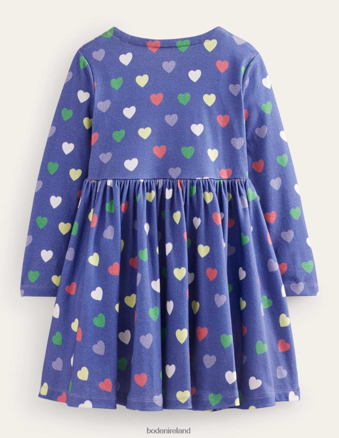 College Navy Hearts Clothing Jersey Ballerina Dress Boden Girls L466L6750