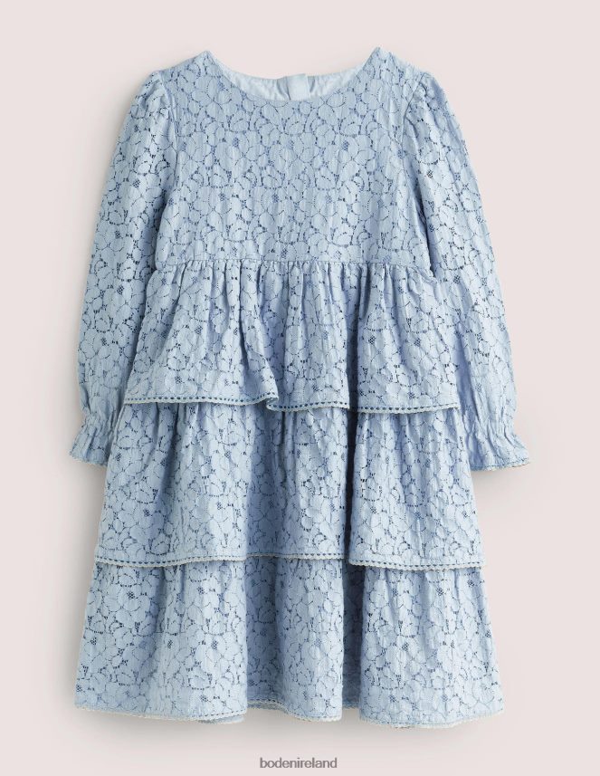 Dusty Blue Clothing Lace Tiered Party Dress Boden Girls L466L63198