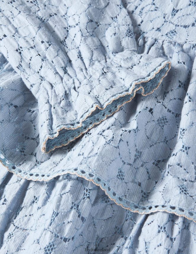 Dusty Blue Clothing Lace Tiered Party Dress Boden Girls L466L63198