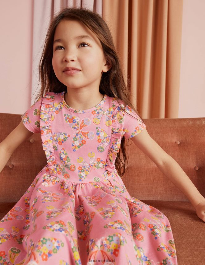 Formica Pink Butterflies Clothing Frilly Twirly Dress Boden Girls L466L63288