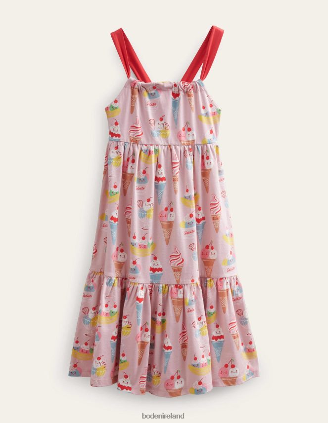 French Pink Ice Cream Clothing Tiered Jersey Maxi Dress Boden Girls L466L62845