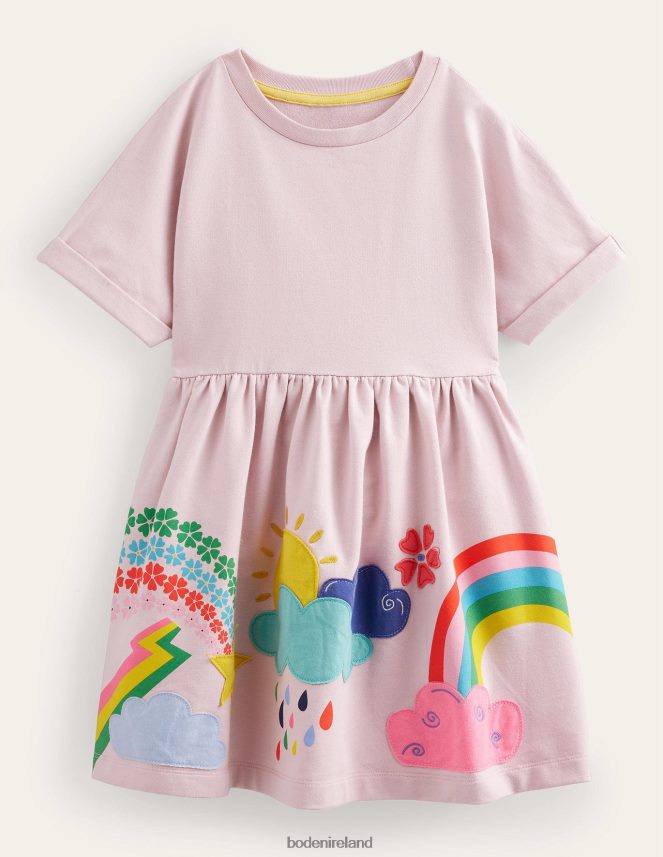 French Pink Weather Clothing Applique Jersey Sweat Dress Boden Girls L466L62937