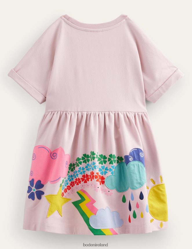 French Pink Weather Clothing Applique Jersey Sweat Dress Boden Girls L466L62937