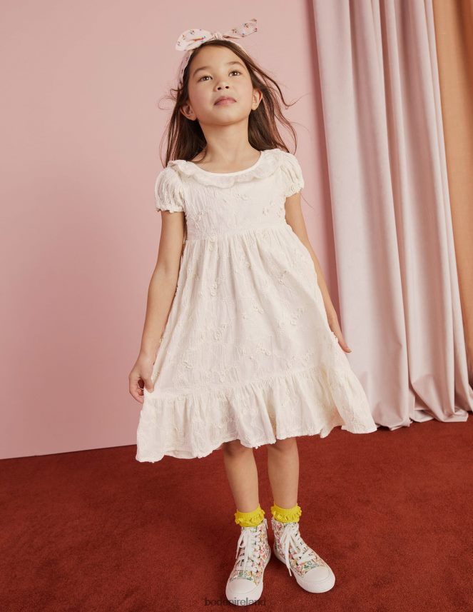 Ivory Clothing Dip Hem Broderie Dress Boden Girls L466L62957