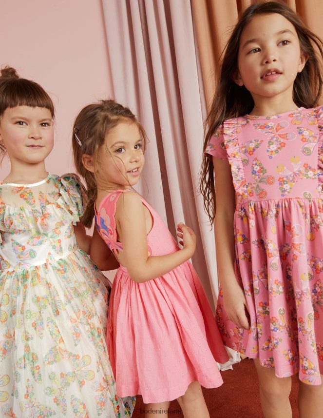 Ivory Multi Butterflies Clothing Frilly Tulle Dress Boden Girls L466L63293