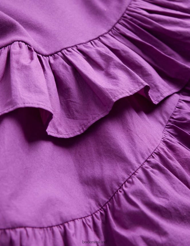 Jewel Purple Clothing Ruffled Cotton Dress Boden Girls L466L6743