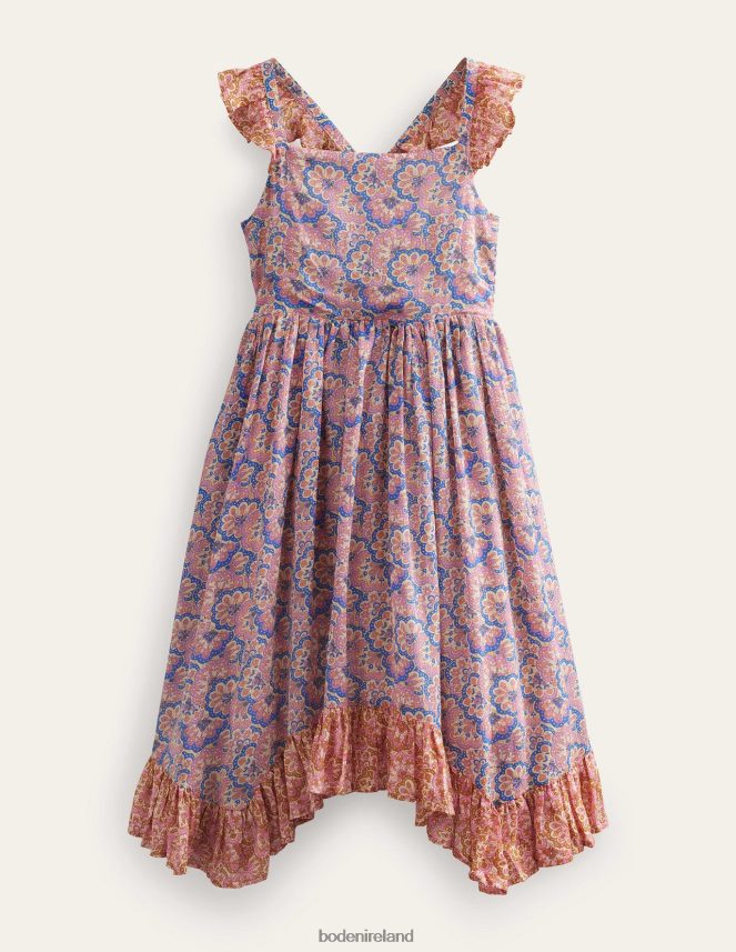 Lupin and Peach Paisley Clothing Handkerchief Hem Dress Boden Girls L466L62803