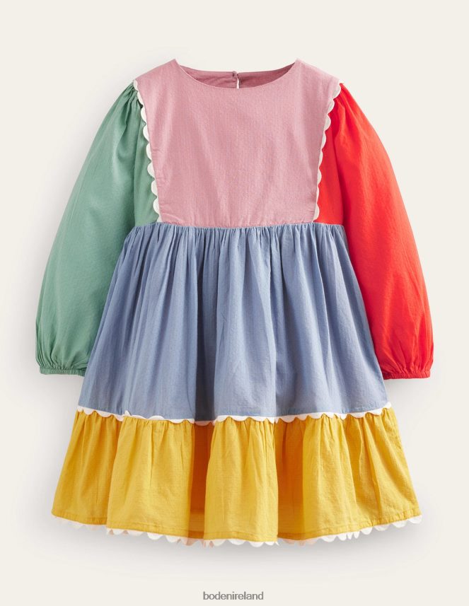 Multi Clothing Tiered Scallop Dress Boden Girls L466L6749