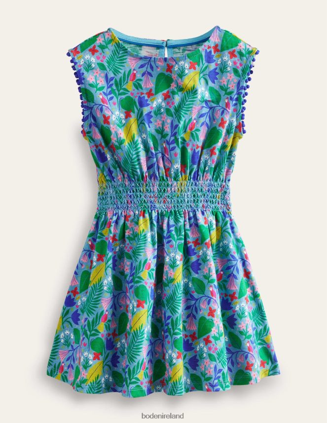 Multi Parrot Vine Clothing Printed Holiday Dress Boden Girls L466L6742