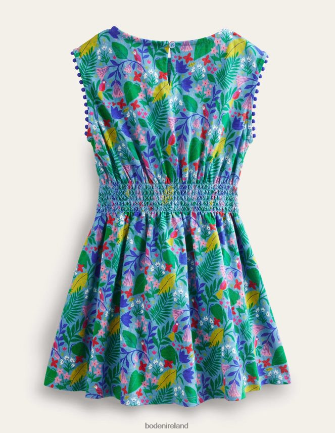 Multi Parrot Vine Clothing Printed Holiday Dress Boden Girls L466L6742