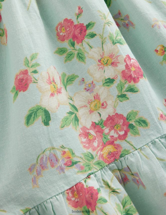 Multi Vintage Floral Clothing Dip Hem Ruffle Dress Boden Girls L466L62848