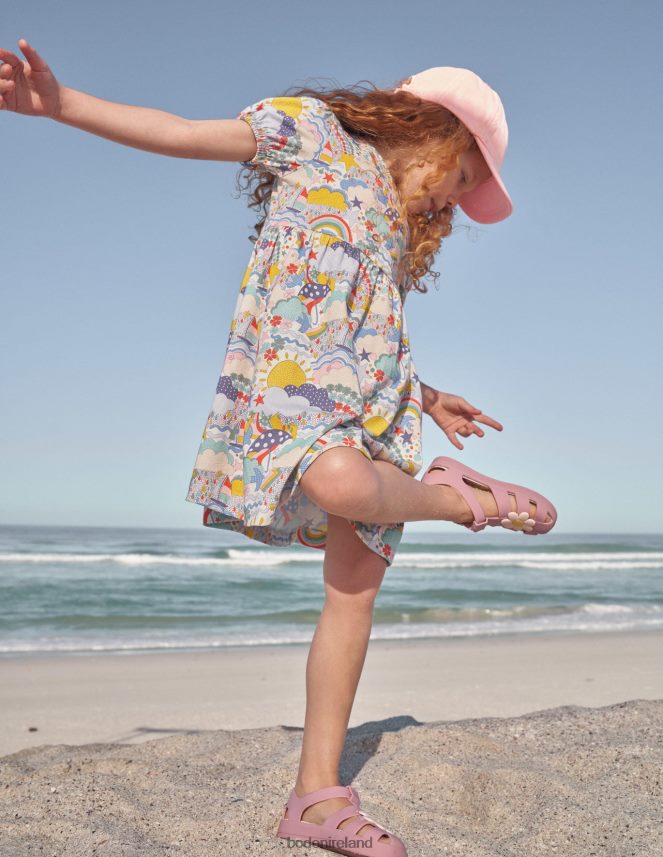 Multi Weather Clothing Puff Sleeve Jersey Dress Boden Girls L466L62876