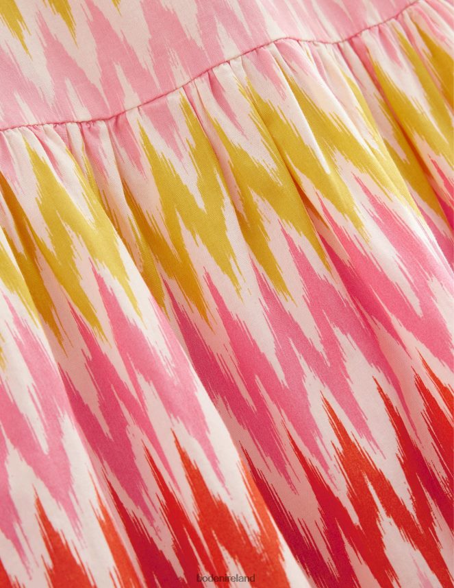 Peach Sorbet Stripe Clothing Flutter-Sleeve Printed Dress Boden Girls L466L62807