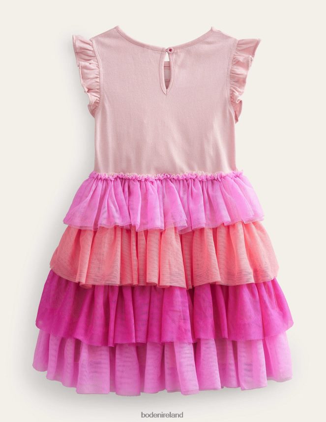 Peach Spring Flamingo Clothing Tulle Layered Logo Dress Boden Girls L466L63236